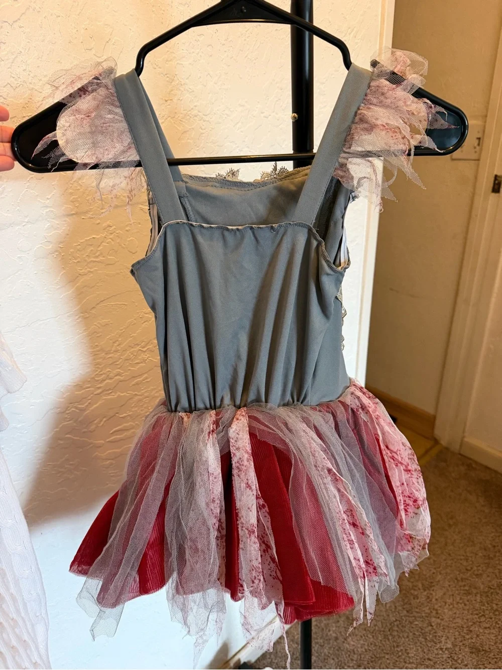 Kids Red & Gray Tulle Costume Dress - Brand Unspecified